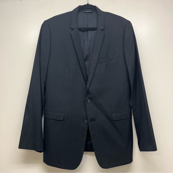 Dolce & Gabbana Dark Navy Wool Blend Two Button Single Back VentIT52 US42